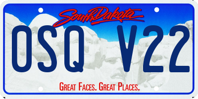 SD license plate 0SQV22