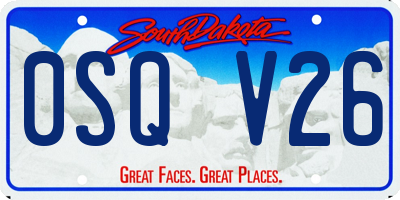 SD license plate 0SQV26