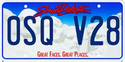 SD license plate 0SQV28