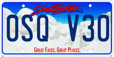 SD license plate 0SQV30