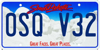 SD license plate 0SQV32