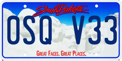 SD license plate 0SQV33