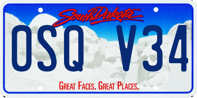 SD license plate 0SQV34