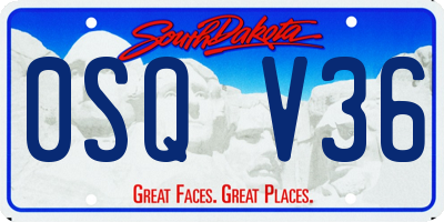 SD license plate 0SQV36
