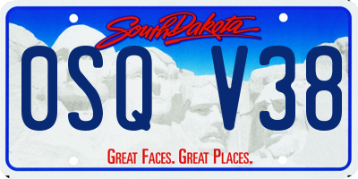 SD license plate 0SQV38