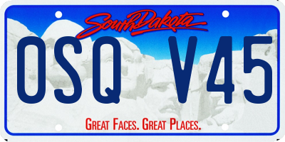 SD license plate 0SQV45