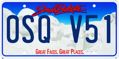 SD license plate 0SQV51