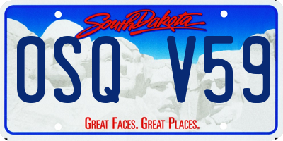 SD license plate 0SQV59