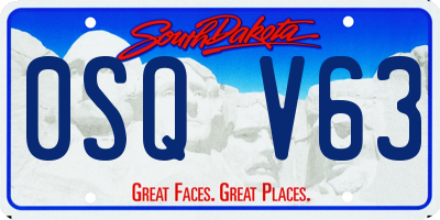 SD license plate 0SQV63