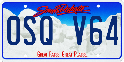 SD license plate 0SQV64