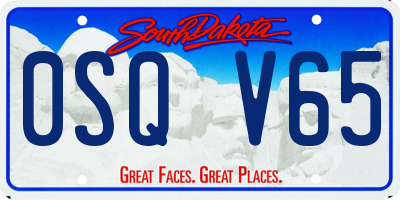 SD license plate 0SQV65