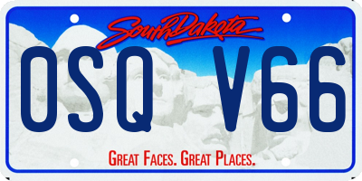 SD license plate 0SQV66