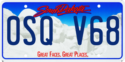 SD license plate 0SQV68