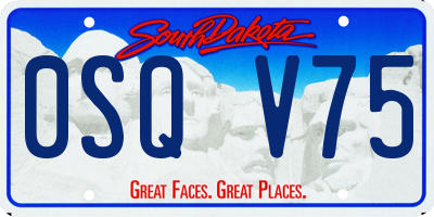 SD license plate 0SQV75