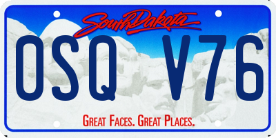 SD license plate 0SQV76