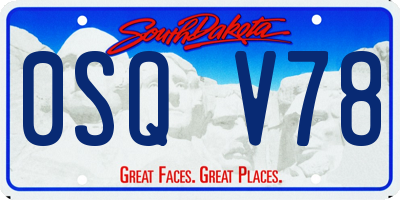 SD license plate 0SQV78