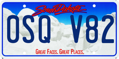 SD license plate 0SQV82