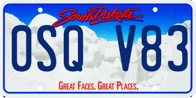 SD license plate 0SQV83