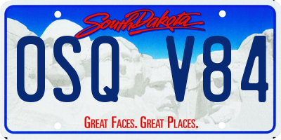 SD license plate 0SQV84