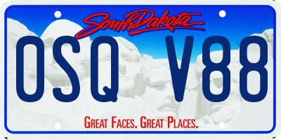 SD license plate 0SQV88