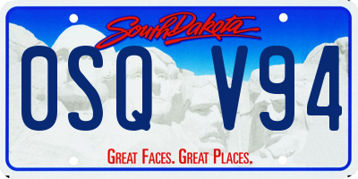 SD license plate 0SQV94