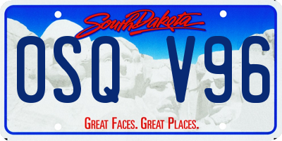 SD license plate 0SQV96