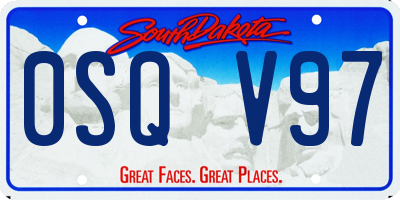 SD license plate 0SQV97