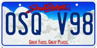 SD license plate 0SQV98