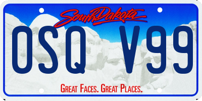 SD license plate 0SQV99