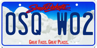 SD license plate 0SQW02