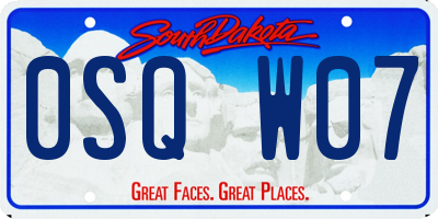 SD license plate 0SQW07