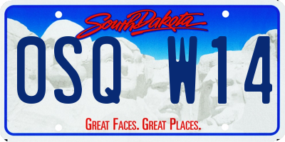 SD license plate 0SQW14