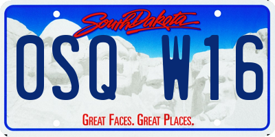SD license plate 0SQW16