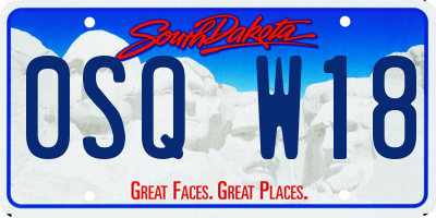 SD license plate 0SQW18
