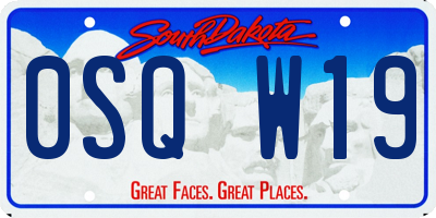 SD license plate 0SQW19
