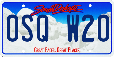 SD license plate 0SQW20
