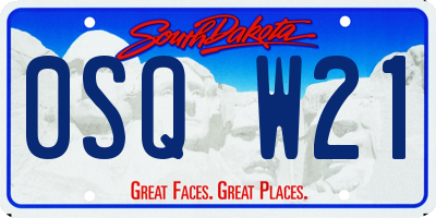 SD license plate 0SQW21