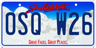 SD license plate 0SQW26