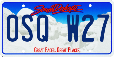 SD license plate 0SQW27