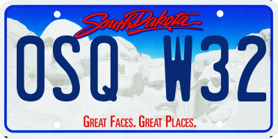 SD license plate 0SQW32