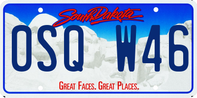 SD license plate 0SQW46