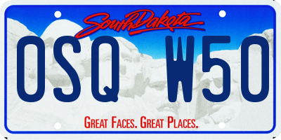 SD license plate 0SQW50