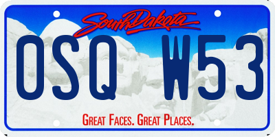 SD license plate 0SQW53
