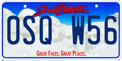 SD license plate 0SQW56