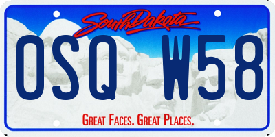 SD license plate 0SQW58