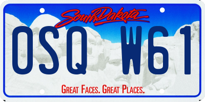 SD license plate 0SQW61
