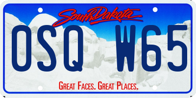 SD license plate 0SQW65