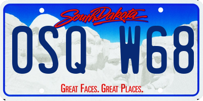 SD license plate 0SQW68