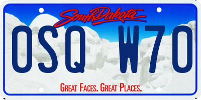 SD license plate 0SQW70