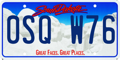 SD license plate 0SQW76